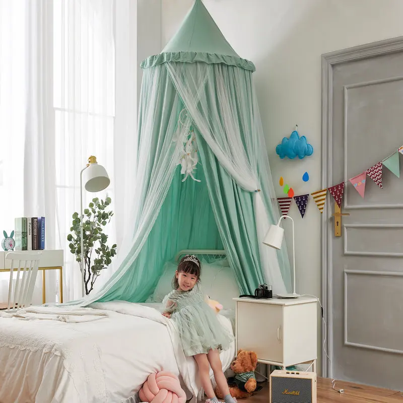 High Quality Girls Baby Mosquito Net Round Dome Bed Canopy Curtain