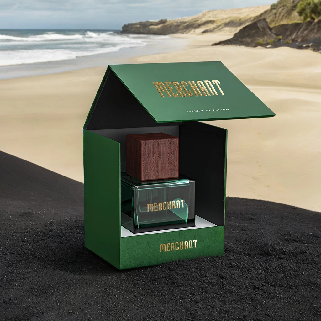 Clamshell Lid 30ml 50ml 100ml Custom Label Small Cologne Bottle Box Packaging Paper Rigid Lady Perfume Box