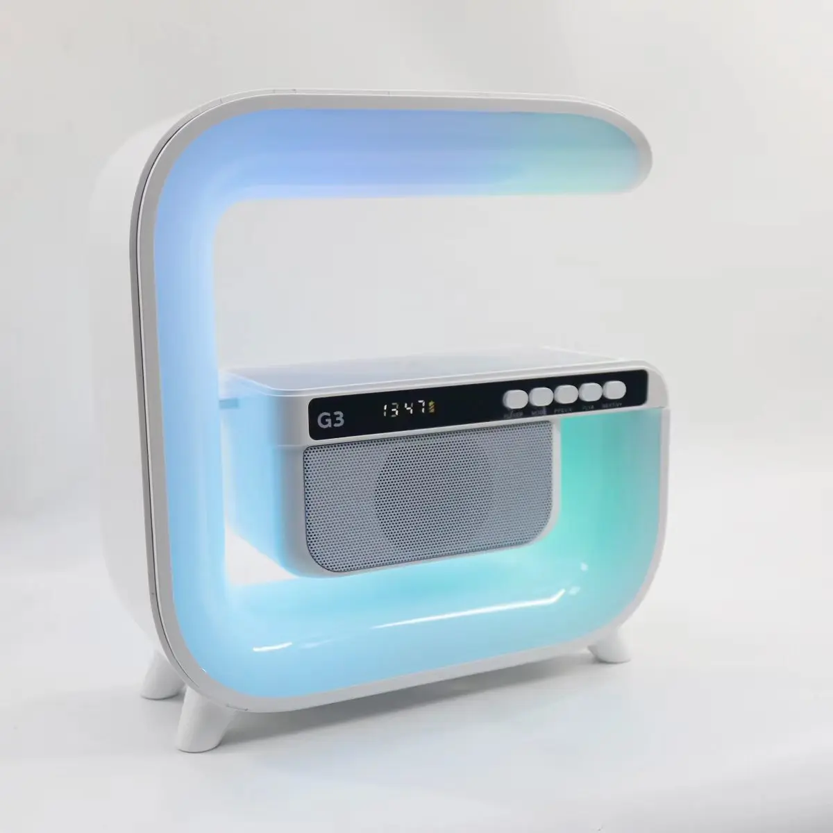 Retro Colorful G3/XM-G3 4 IN 1 Clock Blue Tooth 5W Led Wireless 15W Charging Station Lamp Light Speaker With Clock and Alarm