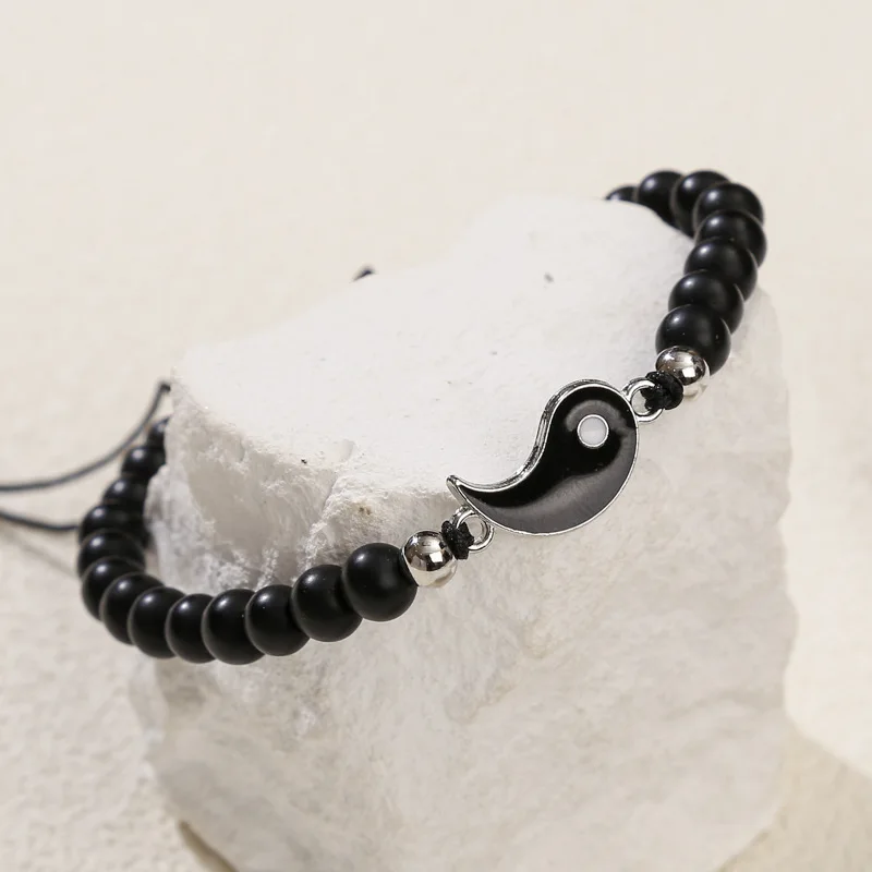 Hot Sale Eight-diagram-shaped Appetizer Bracelet Hand-woven Frosted Stone White Turquoise Bracelet Couple Gift