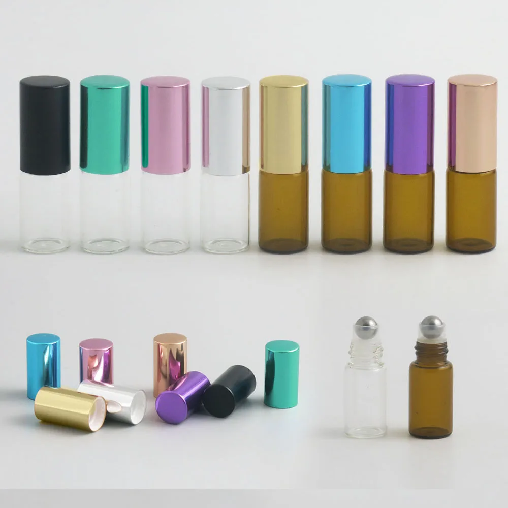  Высококачественный стеклянный роликовый флакон для духов с эфирным маслом роликовые флаконы металлической крышкой