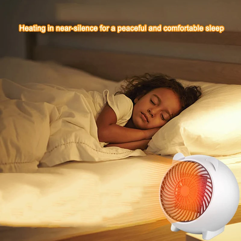 Mini Cute Round Portable Household Use Fast Heating PTC Ceramic Space Air Hot Electric Fan Heater For Home Room Desk Winter Warm