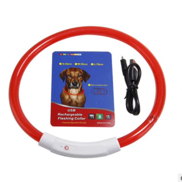 Hard Tube LED Pet luminous Collars Medium Dog Flashing Light Charging Neck Cover For Small And Large Dog With 3 Flicker Modes