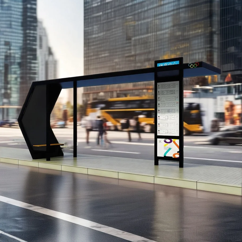 High quality Design and Manufacture and Install Aluminum Alloy Profile Bus Stop Shelter with Led Advertising Light Box
