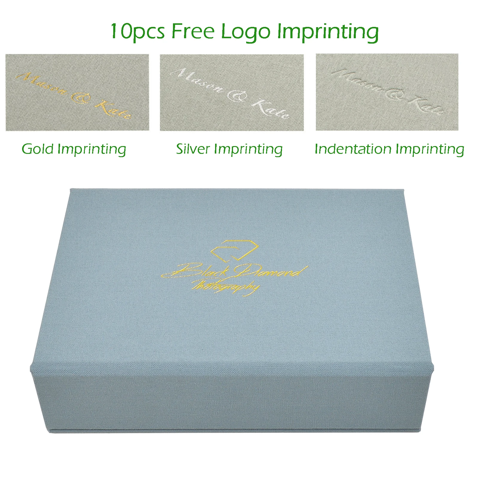 Linen Photo Box for 4x6 Pictures | Wedding Photo Storage | Newborn Keepsake Boxes with magnet closed