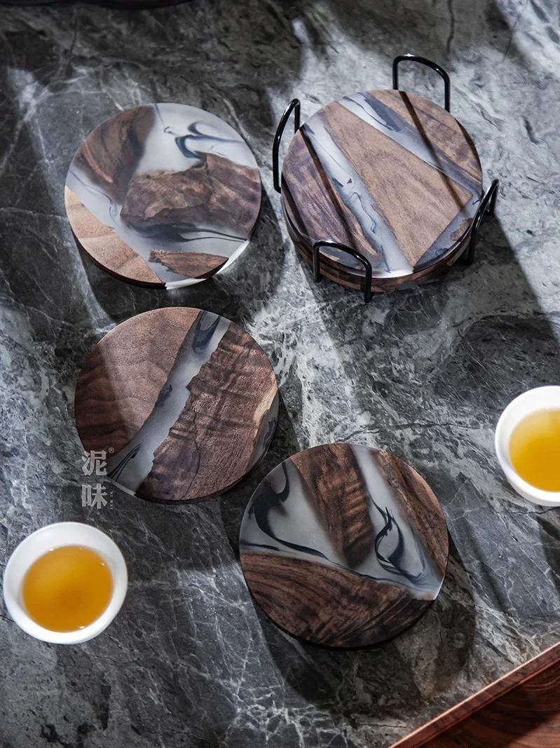 High Quality Epoxy Resin Drink Coasters Coffee Table Mats for Plates Tea Drinks-for Kitchen Dining Room Furniture Hotel Use