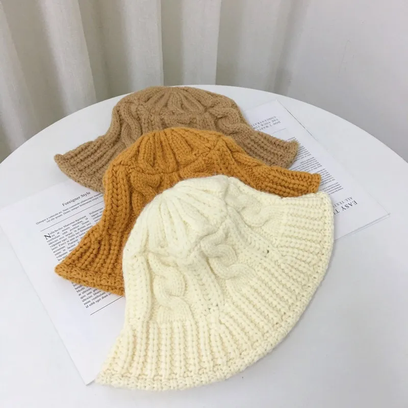 Bucket hats women Customized crochet knit cotton crochet quilted bucket hat
