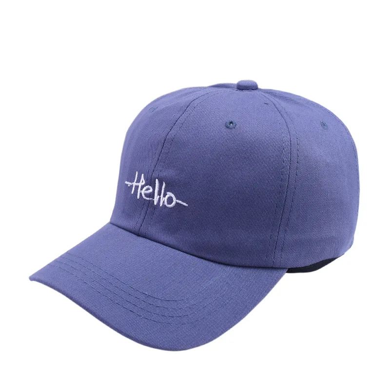 New Design Korean Hello Embroidered Sports Baseball Cap Men Women Adjustable Sun Trucker Hat
