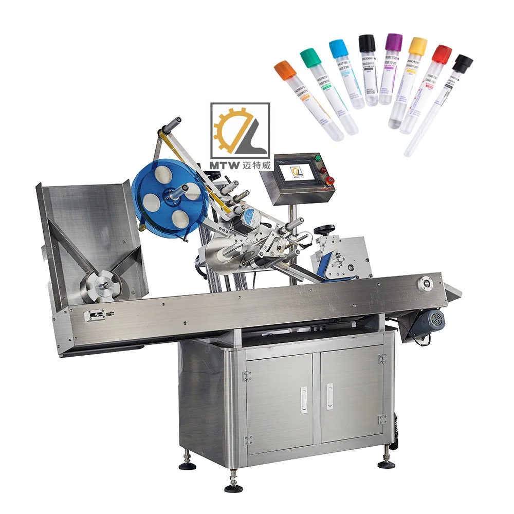 MTW hot sale automatic Ampoule Syringe Balm Labeling Machine Vial Horizontal Label Applicator