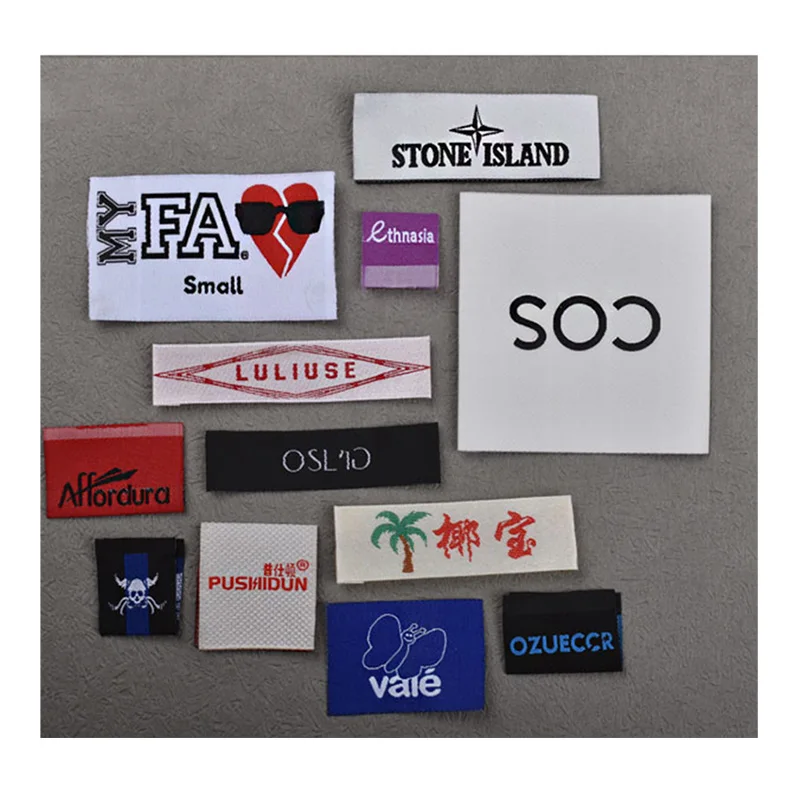 Private label clothing Tag Labels Custom brand personal design logo print woven label
