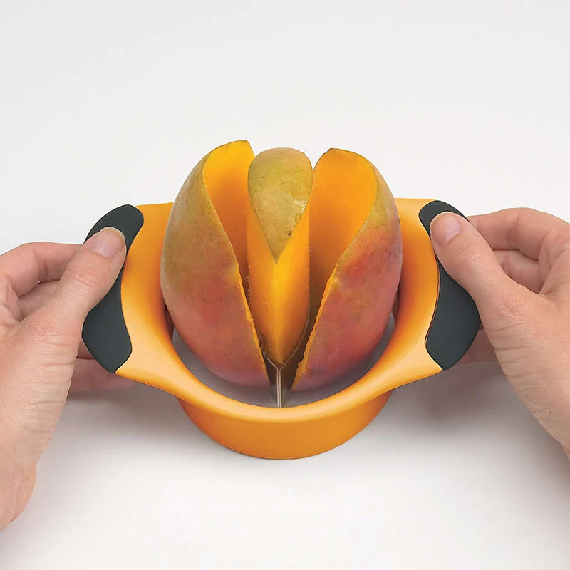 Kitchen Fruit Corer Slicer Mango Slicer Stainless Steel Blade Peeler And Corer Tool Mango Separator With Non-Slip Handle
