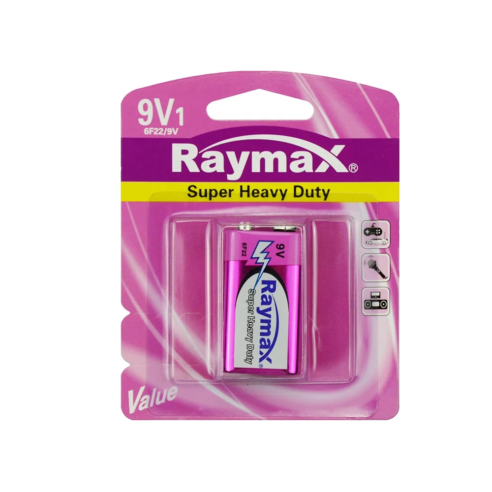 Ramax Excellent  Performance OEM  250mah 6f22 9v zinc carbon battery  for  smoke detector