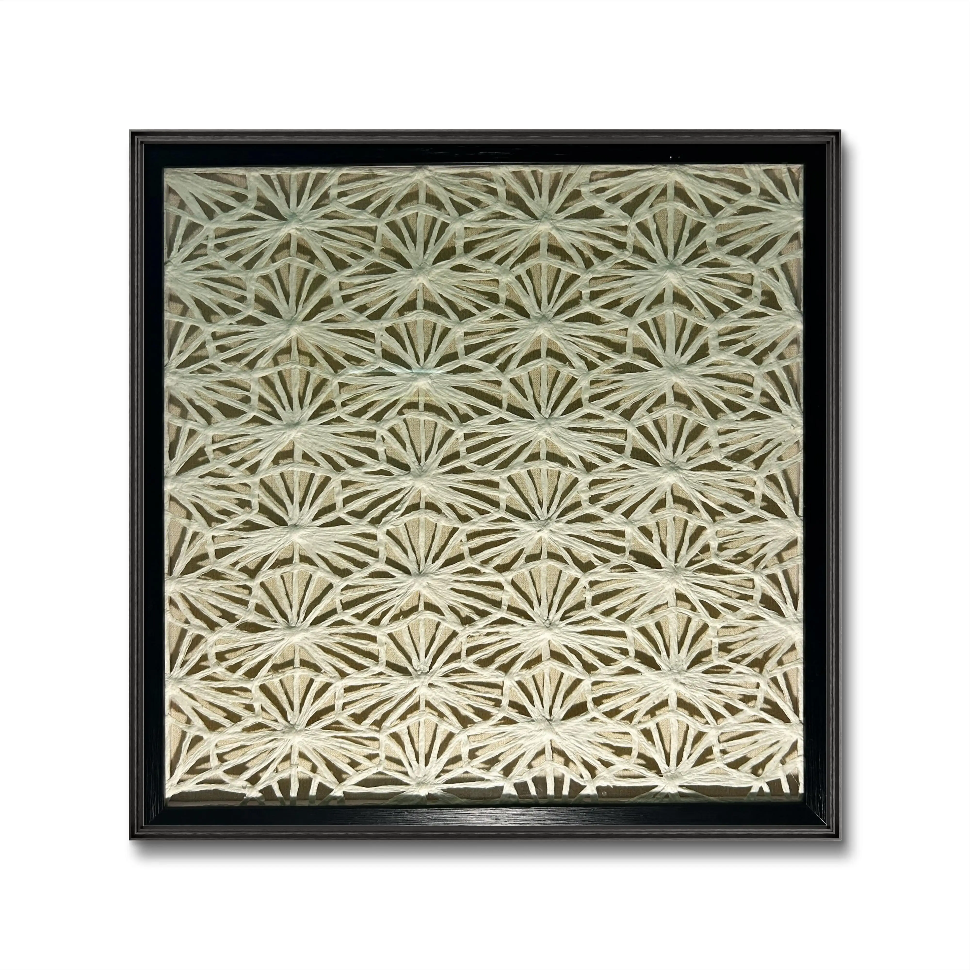 Home Decor Mulberry Bark Framed Wall Art Abstract Geometric Poster 3D Painting Mixed Media Luxury Artwork