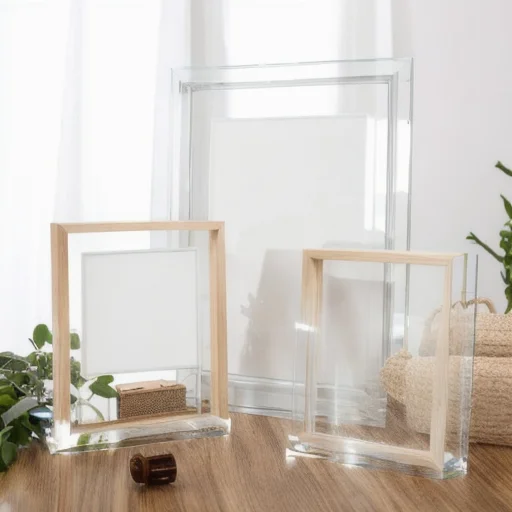 Wholesale Transparent Double Sided Glass Picture Wooden Frame And Acrylic Floating Photo Frame Wall Art Marco