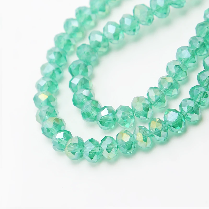 Bestone Wholesale Loose Glass Beads Bracelet Making Faceted Rondelle Glass Beads Crystal Glass Beads