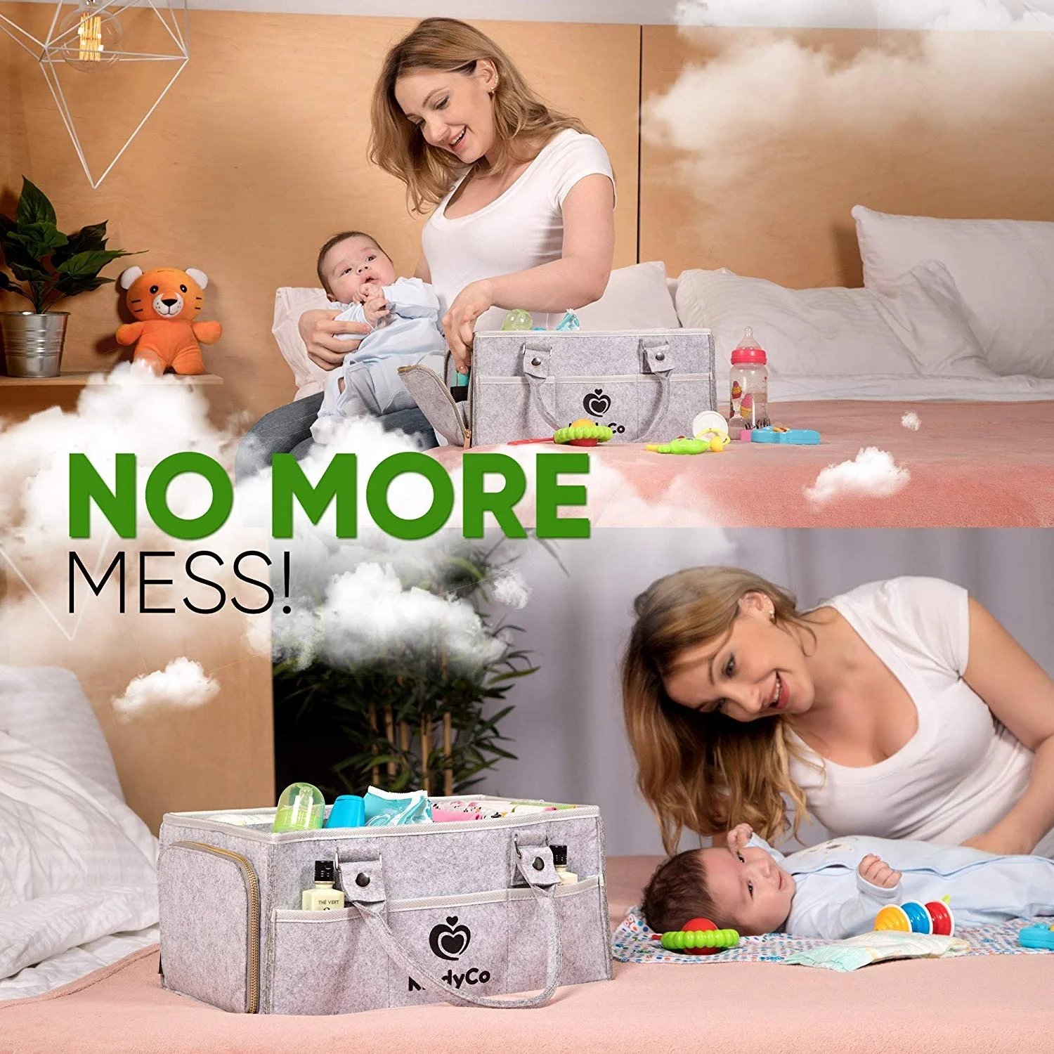 
Wholesale 2019 new felt gray diaper caddy 