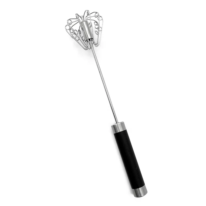 10 inch Hand Push Rotary Stainless Steel Egg Whisk Manual Egg Beater for Blending, Whisking, Beating & Stirring