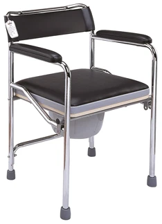 bedroom seat with bucket wheels Steel Wheelchair Rolling Shower Commode Toilet Chair for  elderly people steel commode chair
