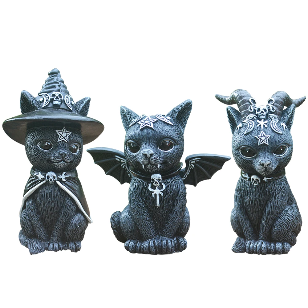 hot Cat Halloween Lawn Resin Desktop Ornament Funny Outdoor Garden Statue Figurine Halloween Decoration Dropshipping