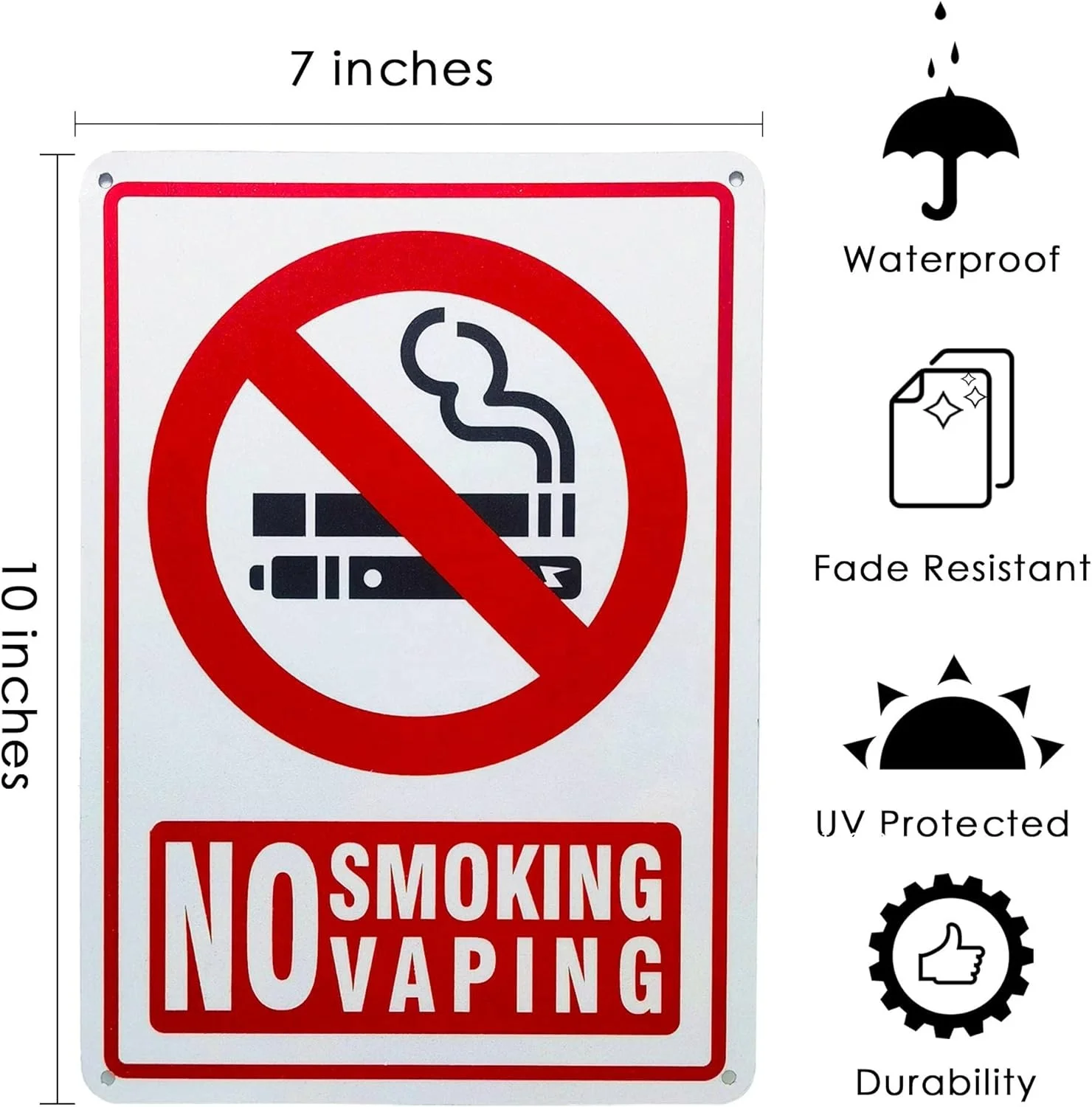 NEW NEW NEW Securun Factory No Smoking Signs 10*7 inches Aluminum Customized Sign For Business
