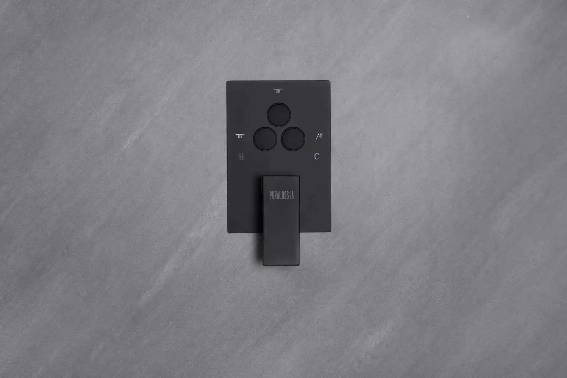 PURALOSSIA High quality all-brass black three function shower faucet  temperature adjustment switch Bathroom Shower System