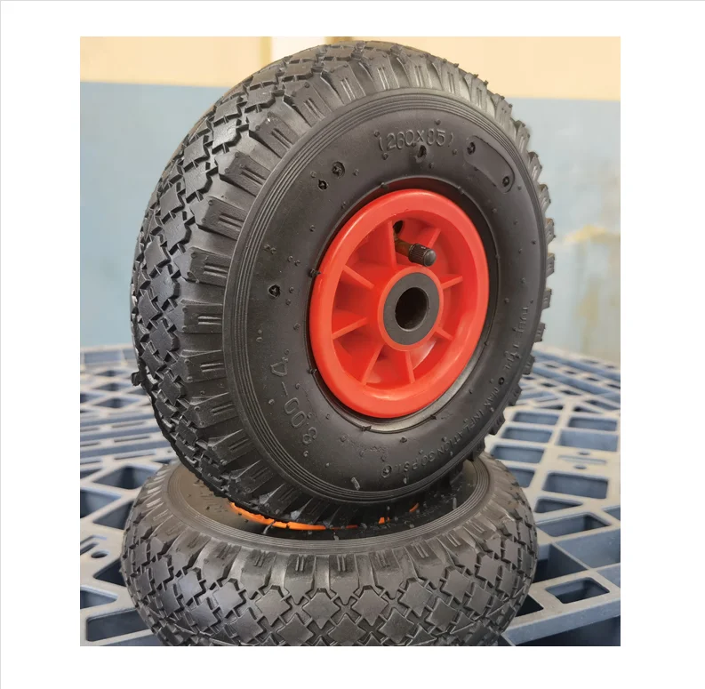 260*85 3.00-4 pneumatic rubber wheel with plastic rim