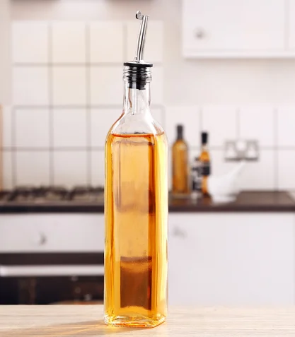 16 Oz, Oil and Vinegar Cruet with Stainless Steel Spout for Kitchen