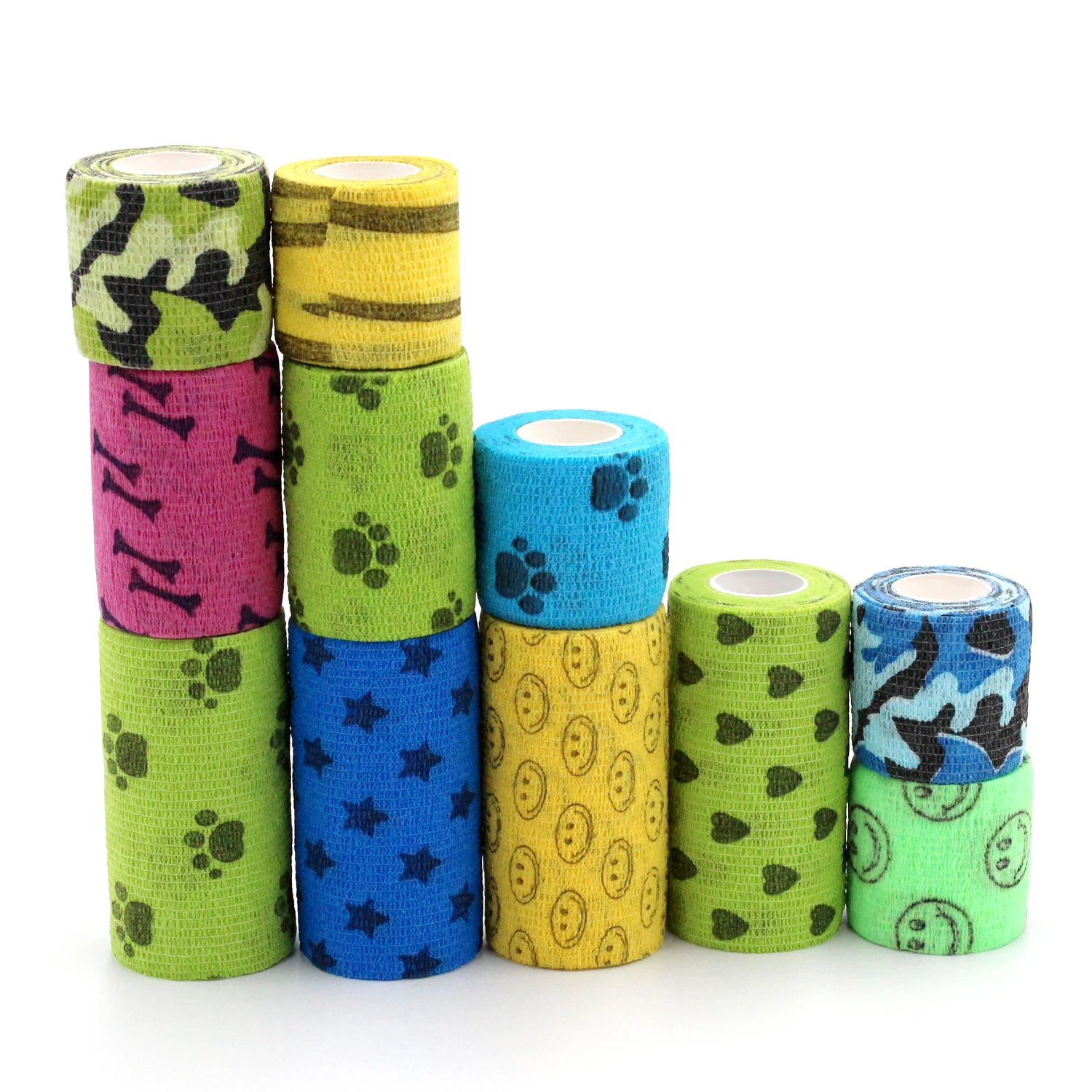 
{Free Sample} Factory Direct Supply Non-woven vet wrap Elastic Cohesive Bandage Printing Cohesive Bandage 