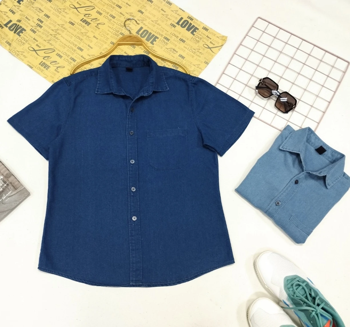 Factory Top Quality Custom Polyester and Cotton Button Down Collar Short Sleeve Casual Work Solid Shirt for Men