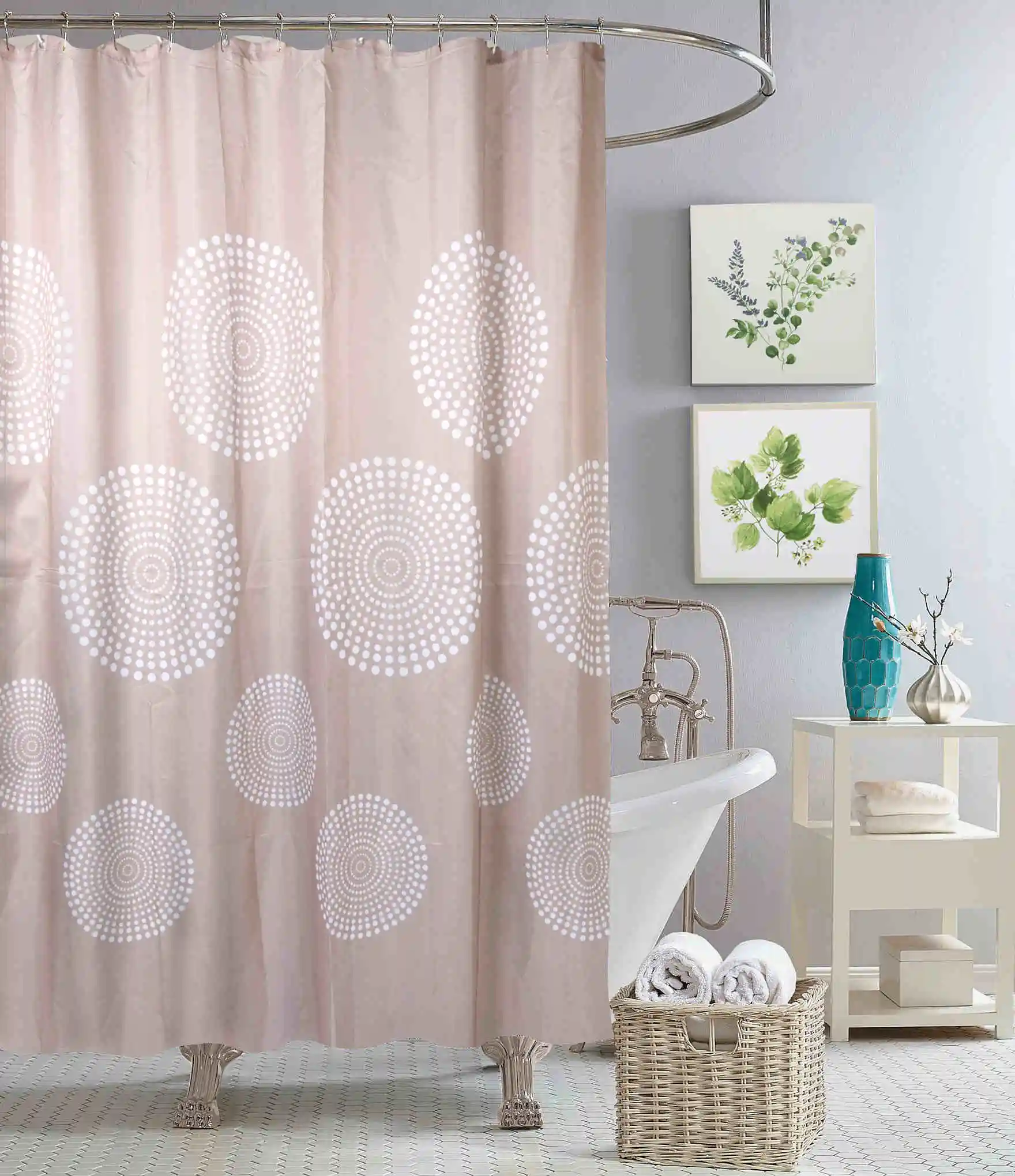 Novelty Designed 3D Solid Peva Material Shower Curtain Set Waterproof Bathroom Set Made of Polyester
