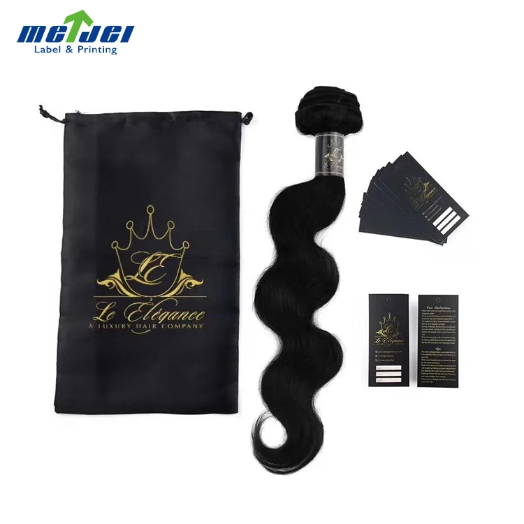 
Custom logo virgin human hair bundle extensions packaging stickers Hair Extension Sticker 
