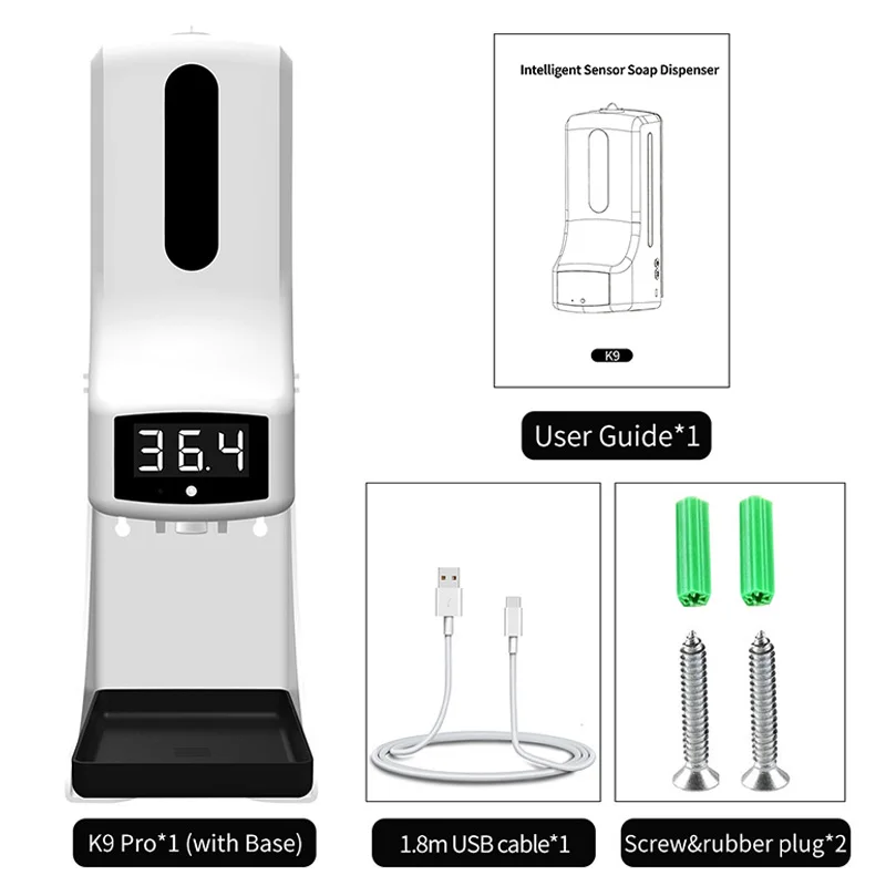 
Amazon hot sale new arrival smart gel dispenser 1000ml pump k9 pro for home dispensador k9 pro 
