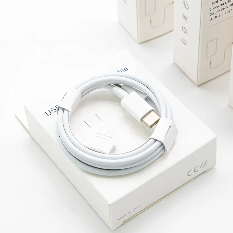 High Quality Quick Charger Cable PVC TPE White 1M Type C Data Cable PD Phone Fast Charging Cable For 11 12 Pro Max