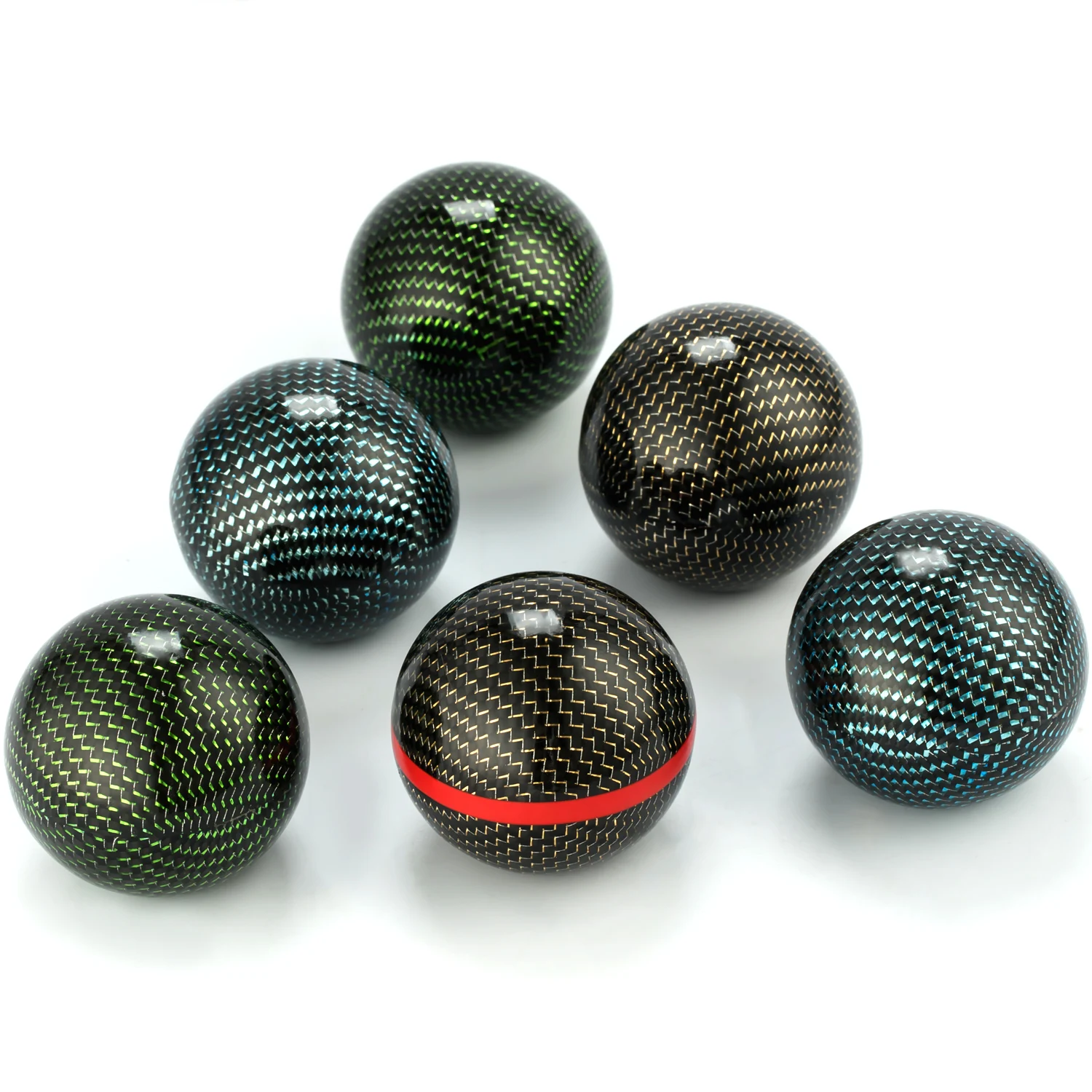Carbon fiber wrapped aluminum ball shift knob universal carbon fiber shift knob lever