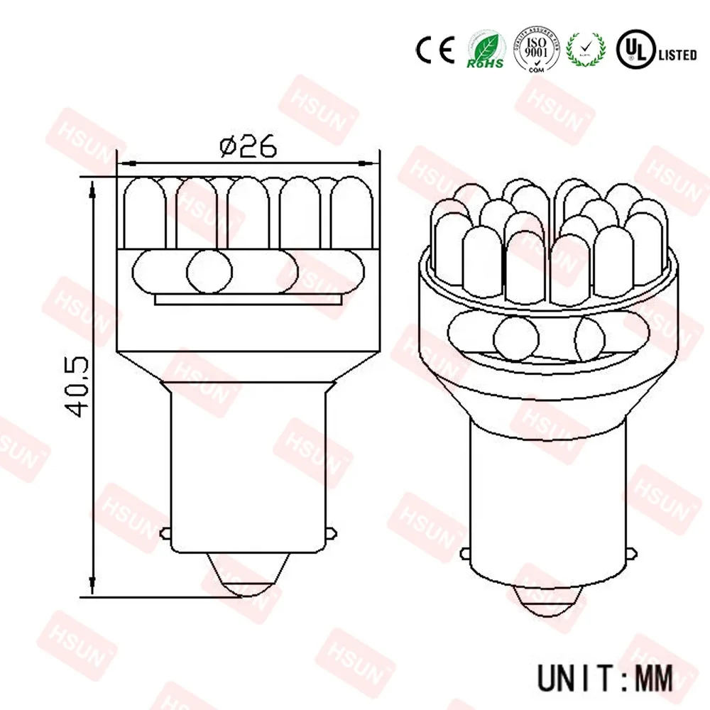  Светодиодная лампа Auto tail bau15s светодиодная 12 В