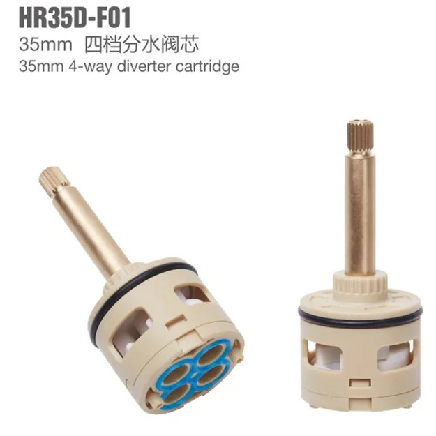 
HAIRUI 35mm 4-way brass diverter ceramic cartridge for home hotel kitchen bathroom faucet&taps HR35D-F01 factory export directly 