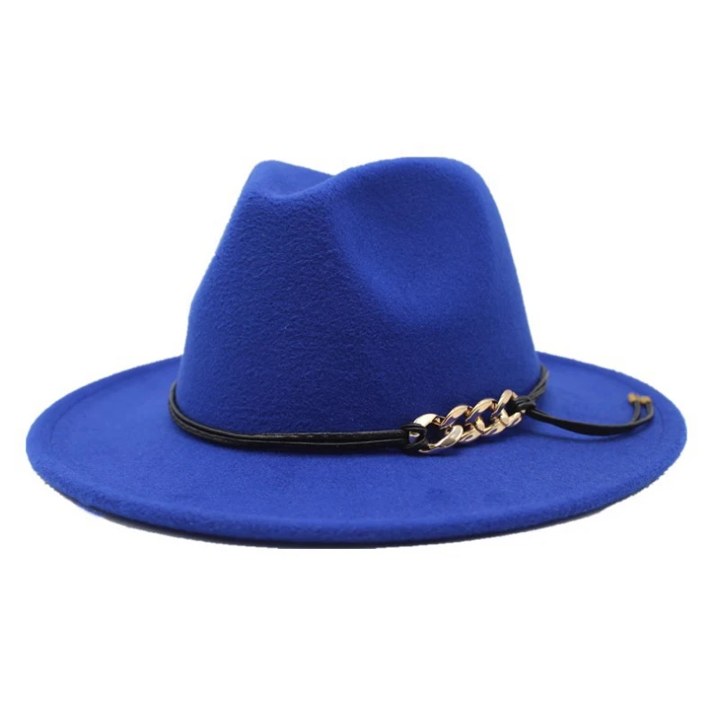 18 Colors High Quality Wholesale Fedora Hat For Men Different Color Wide Brim Fedora Hat For Women Belt Buckle Fedora Hat