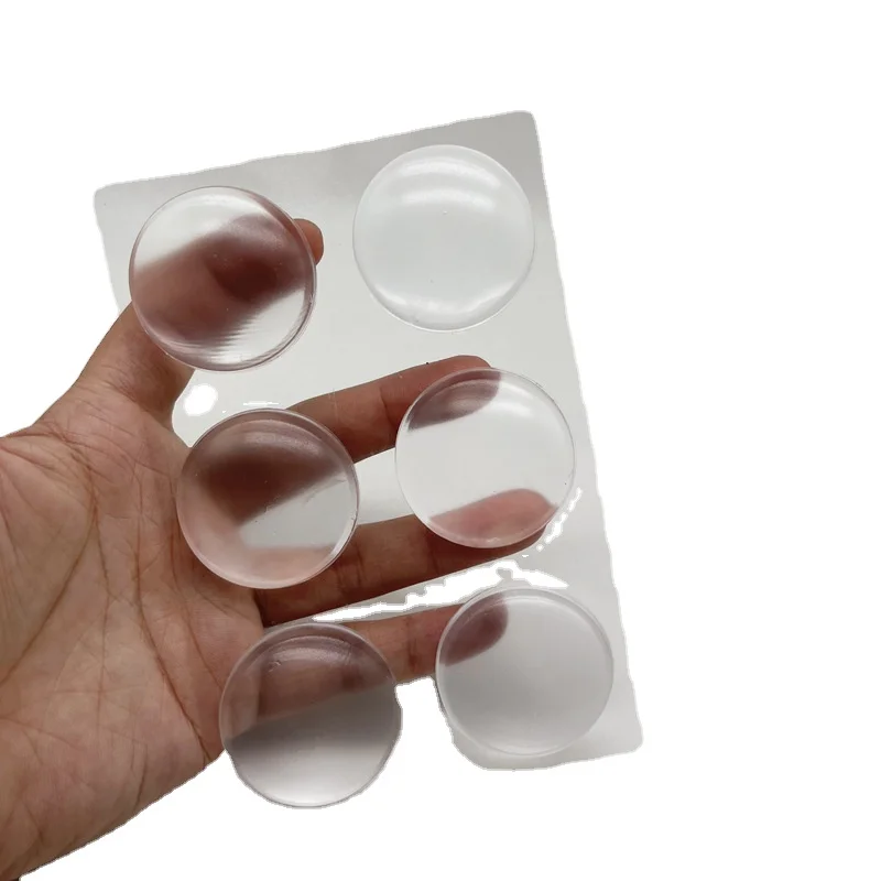 6-pack 5cm Transparent Door Stopper Self Adhesive Buffer Wall Guard Pads Soft Silicone Washable Protector Door Handle Bumper
