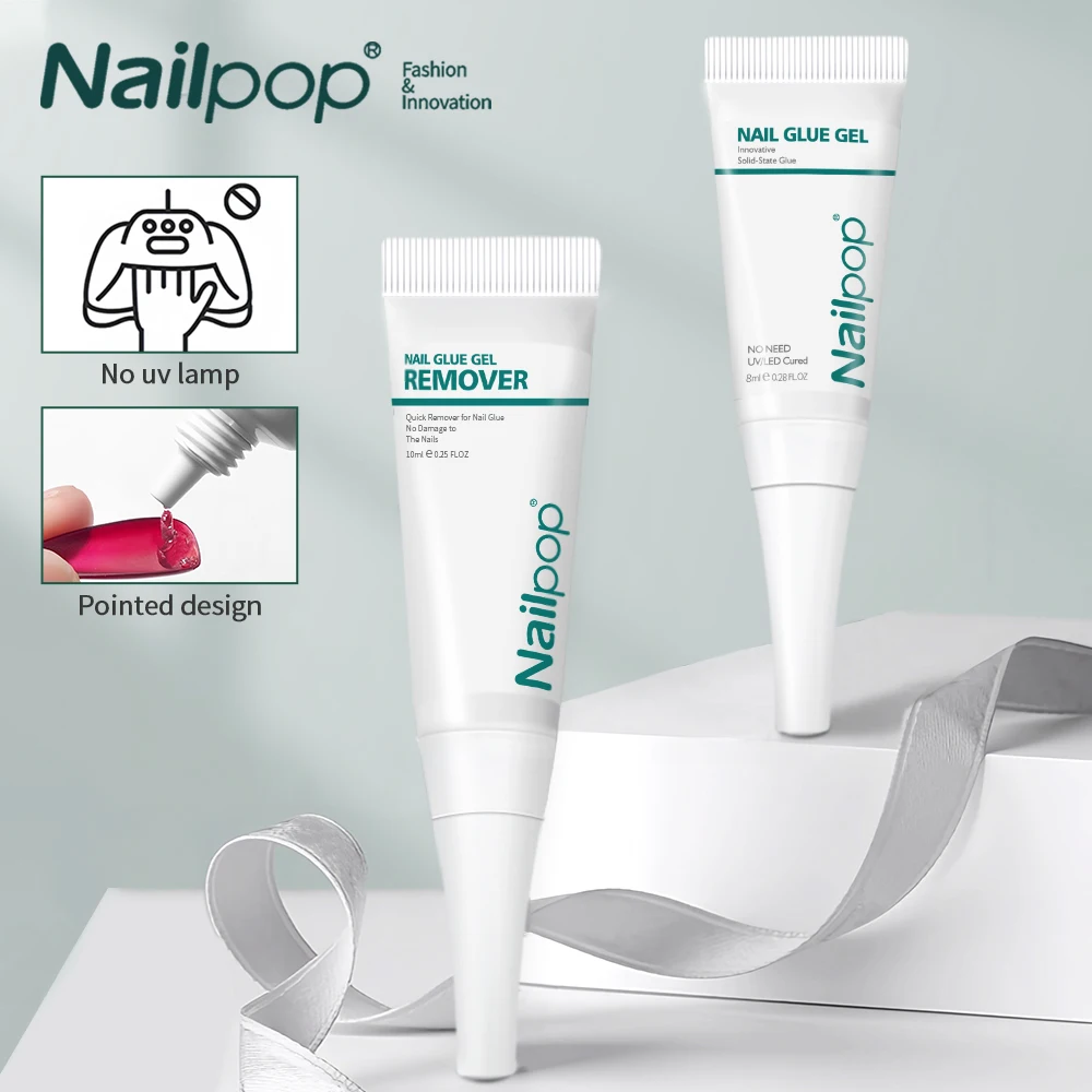 Профессиональный Быстросохнущий гель-клей для ногтей NAILPOP с накладными акриловыми ногтями удаления и прессования