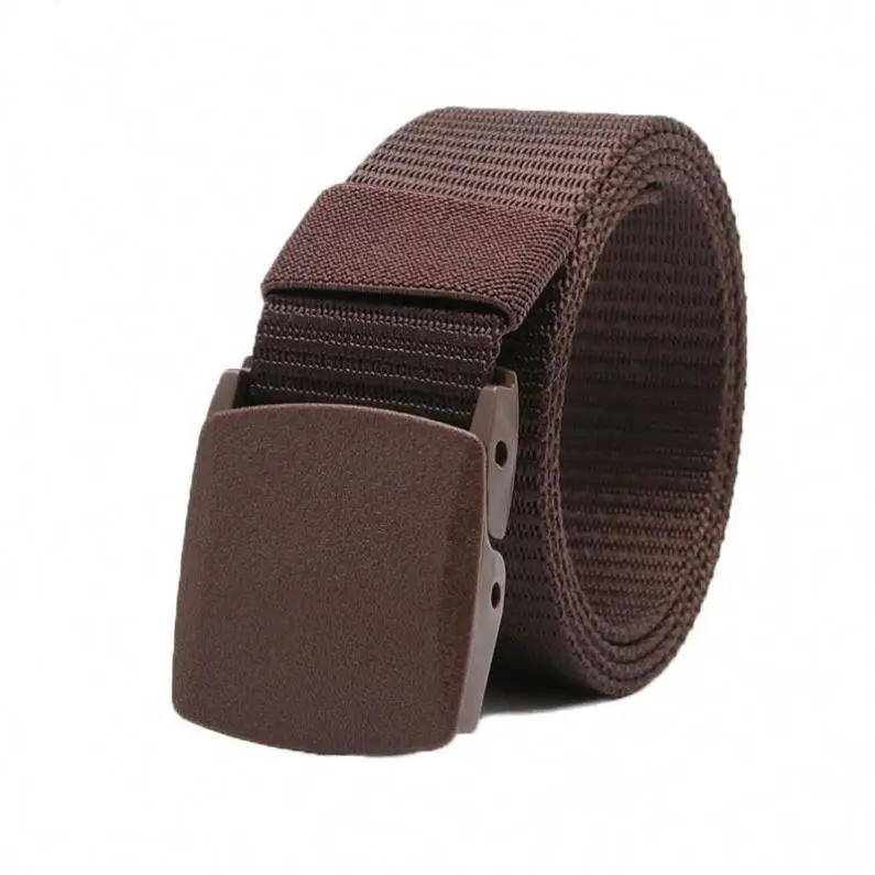 Fashion custom logo belt buckle leisure style belt elastic canvas fabric belts for men women