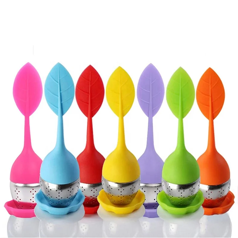 Tea Ball Steeper Mesh Tea Cup Filter Stainless Steel Long Handle for Loose with Silicone Wholesale 2 in 1 Tea Infusers N/A