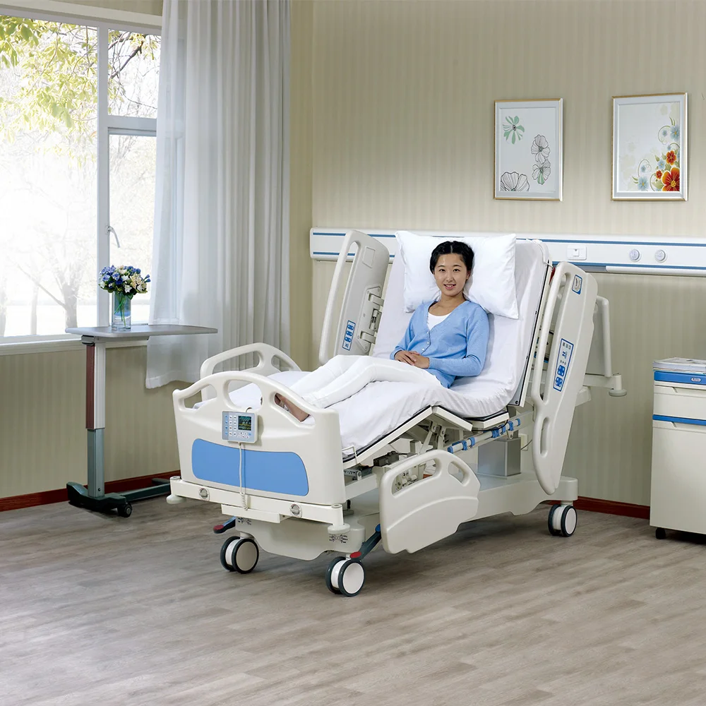 HaoHan 007-A Hot Sell ABS Side Rails Transfer Paient ICU Bed 6 Functions Remote Control Electric Bed with Weighing System