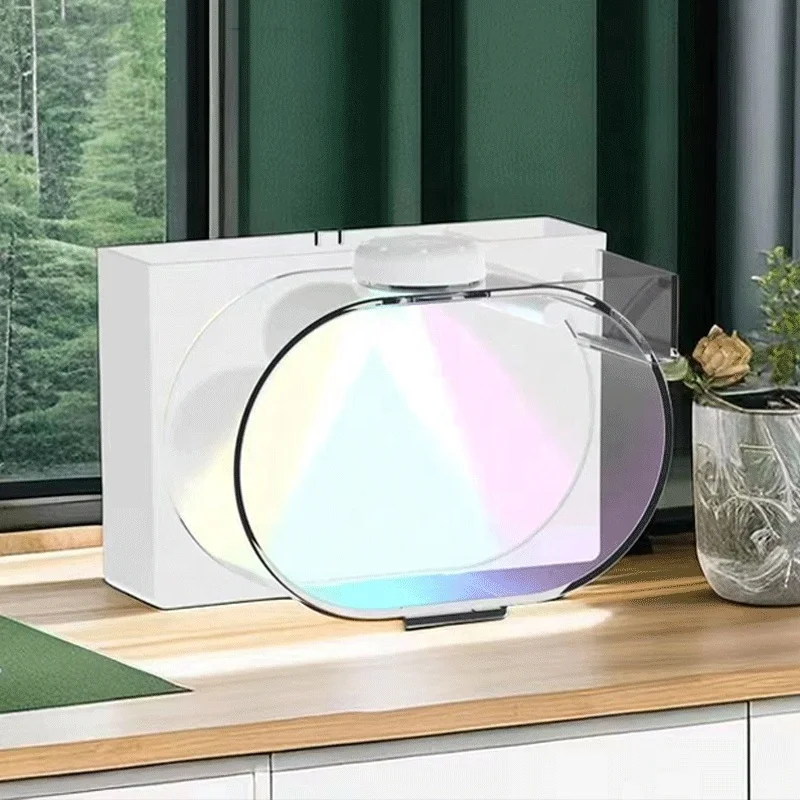 Hot Sale RGB LED Acrylic Tank Contemporary Oval Ecological Jellyfish USB Rechargeable Desktop Decoration Special Price Middle