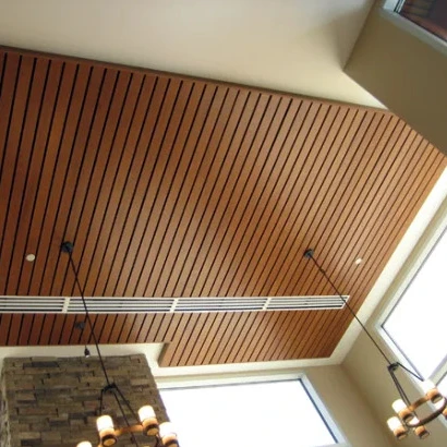 Akupanel Wall And Ceiling Soundproof Wood Slats Laminated Pet Wooden Veneer Acoustic Panel For Auditorium Hall