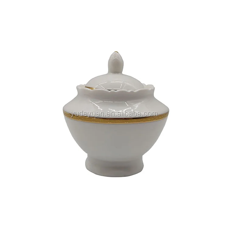 Wholesale Royal Flower Shape English Gold Rim Dinner Set Porcelain China 61 Pcs 125 Pcs Dinnerware Sets Ceramic Cup Kit Western