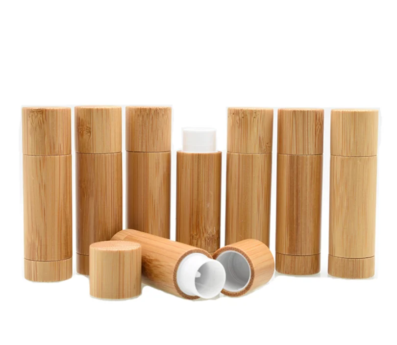 5g Lipstick Tube Natural Bamboo Cosmetic Packaging Lip Balm Container