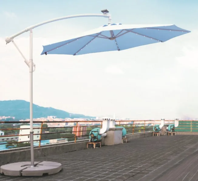 high quality huge garden umbrella white color with led light