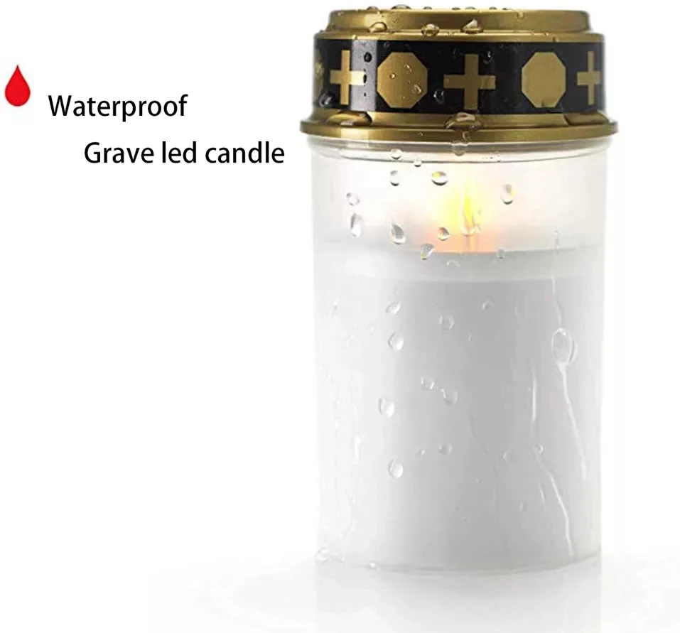 Newish church praying outdoor use battery operated cemetery religious candle weatherproof led grave lights