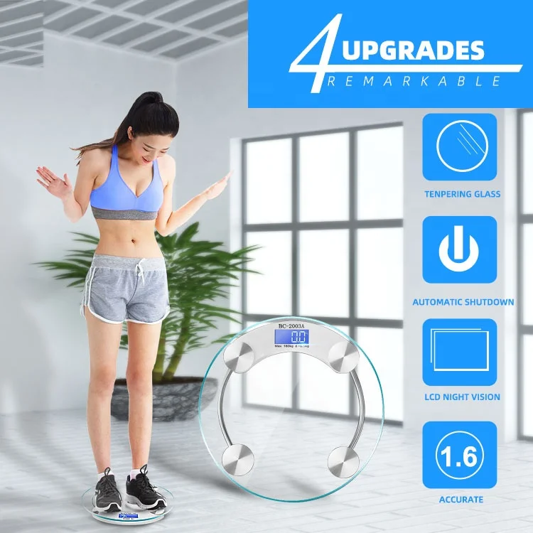 Digital Body Fat Weigh Bathroom Scale Weight Smart 5mm No