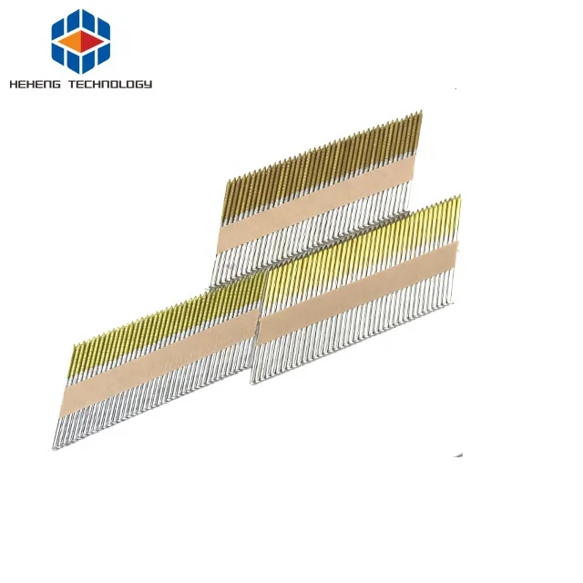 Factory Direct sale 34 degree 3.15*90mm bright smooth shank paper strip Nails